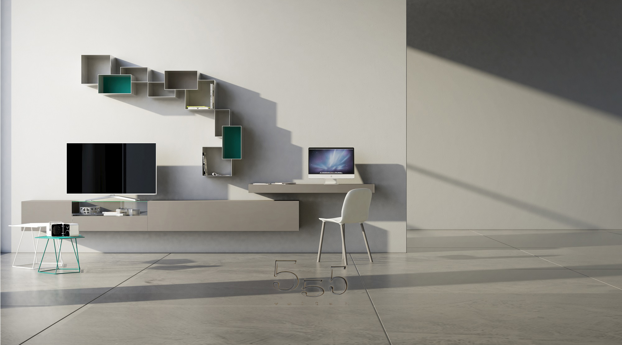 Produzione mobili moderni for Scrivania per soggiorno